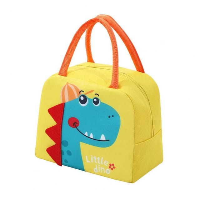 NIYO TOYS Unique Animal Design Lunch Bags in Yellow with Cute Dinosaur Pattern and Easy Carry Handles