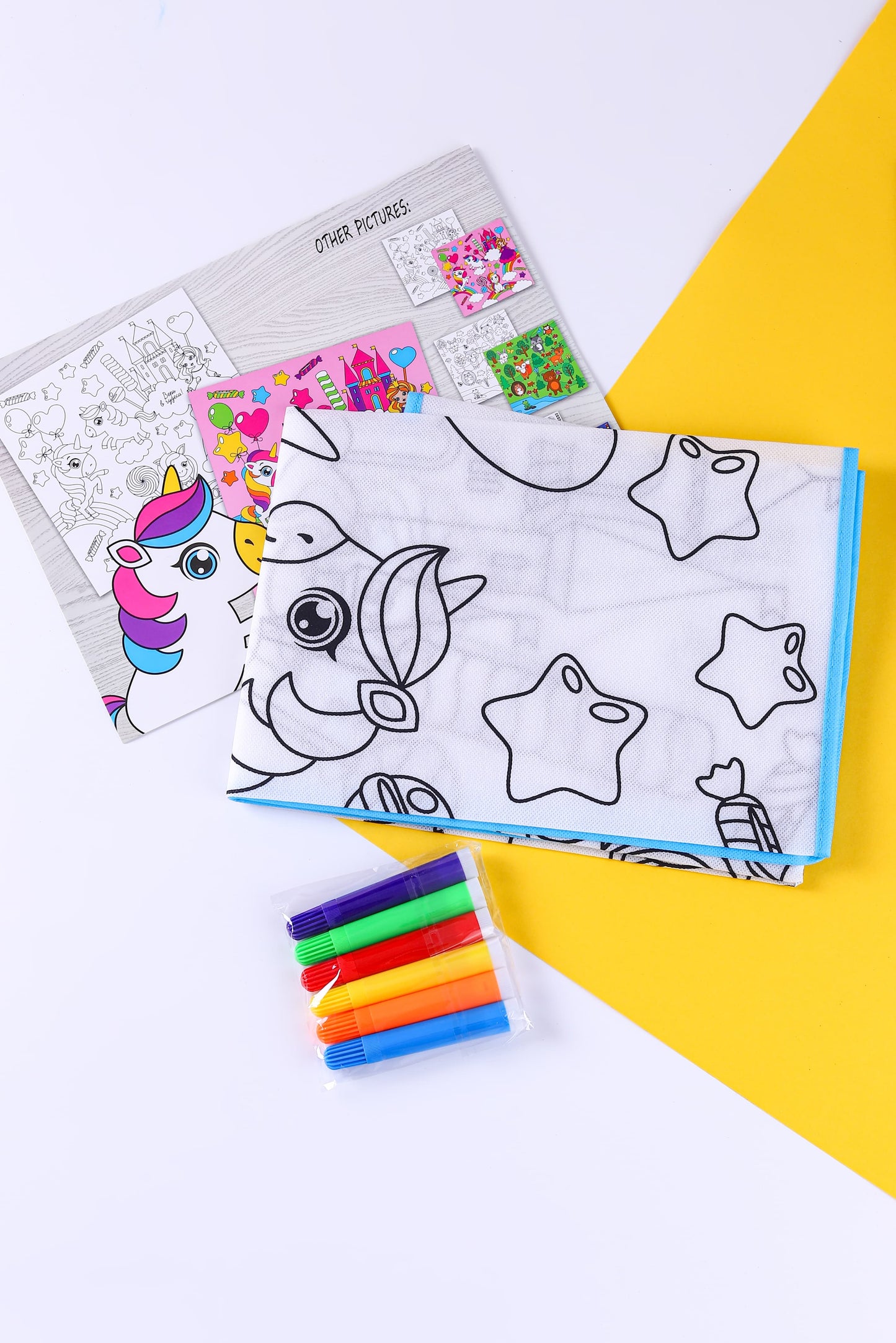 NIYO TOYS washable coloring mat for kids with colorful markers and fun designs for creative play