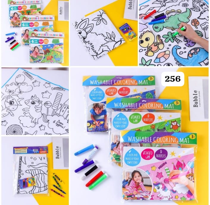 NIYO TOYS Washable Coloring Mat for Kids with markers and fun designs for creative play