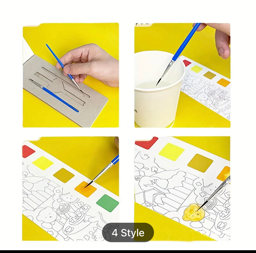 NIYO TOYS Art Set with Painting Tools and Colorful Watercolor Sheets for Kids Creative Fun