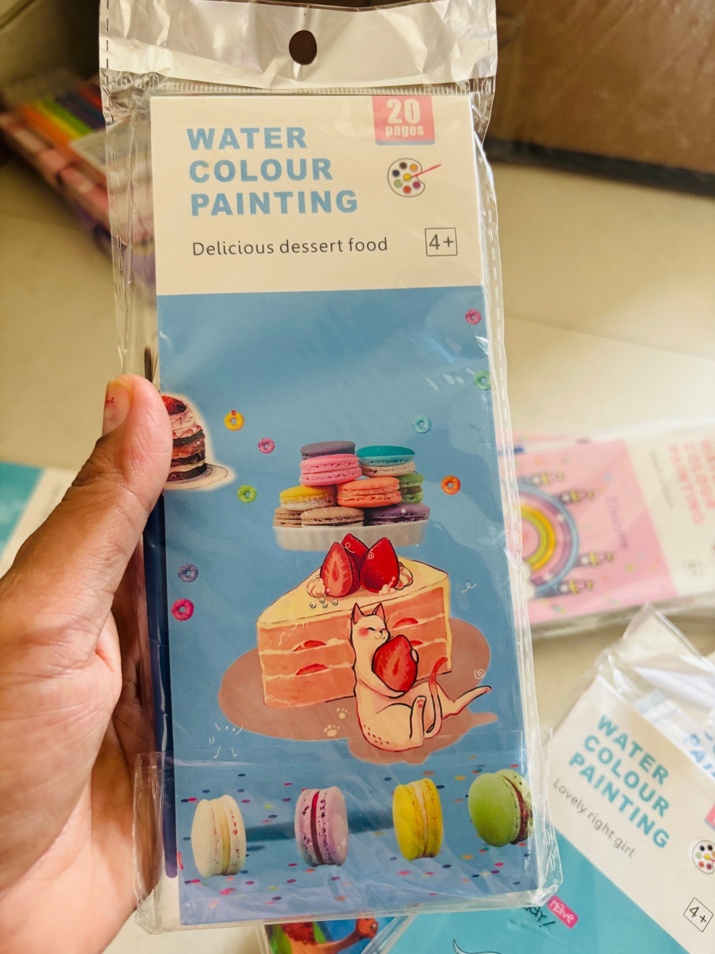 NIYO TOYS Water Colour Painting Set featuring a colorful dessert theme suitable for ages 4 and up
