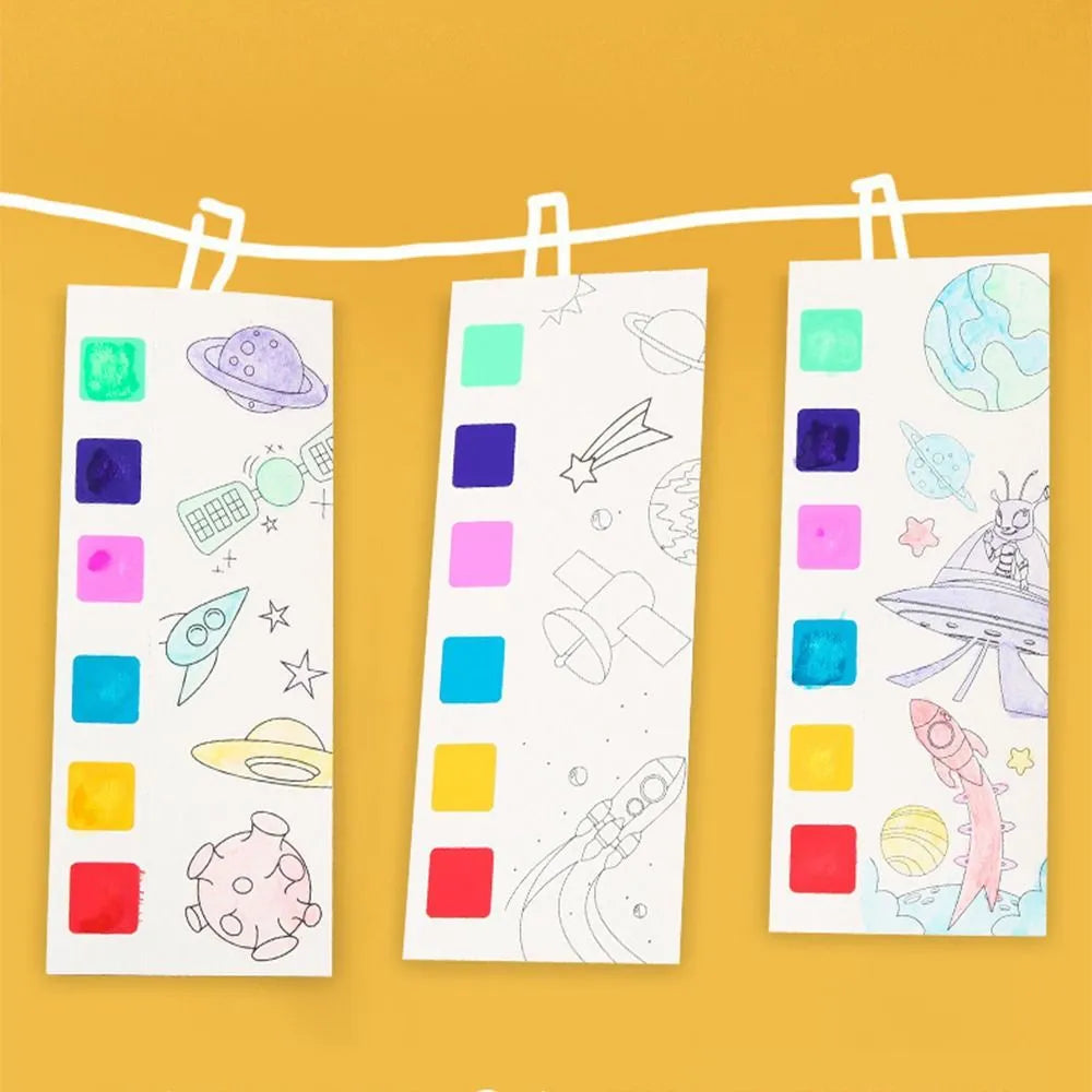 NIYO TOYS Space-Themed Coloring Sheets with Multiple Color Palettes for Kids Crafts