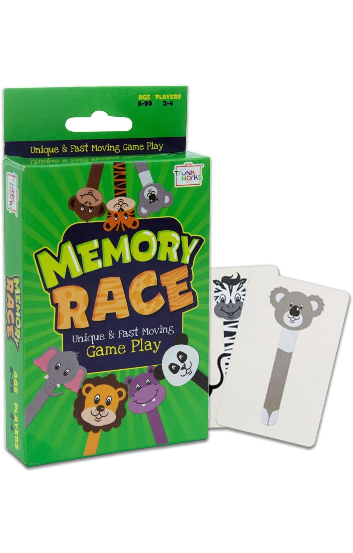 NIYO TOYS Memory Race kids card game with animal-themed playing cards for fast moving gameplay