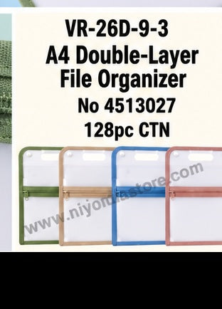 A4 Double-Layer File Organizer