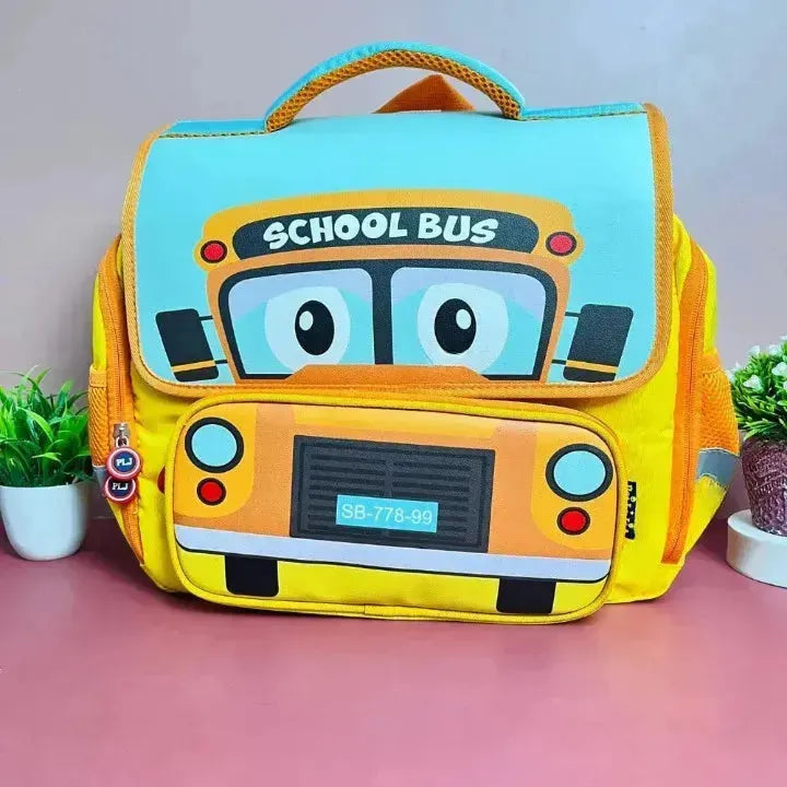 School Bus-Design Rectangular Shape Backpack for Kids