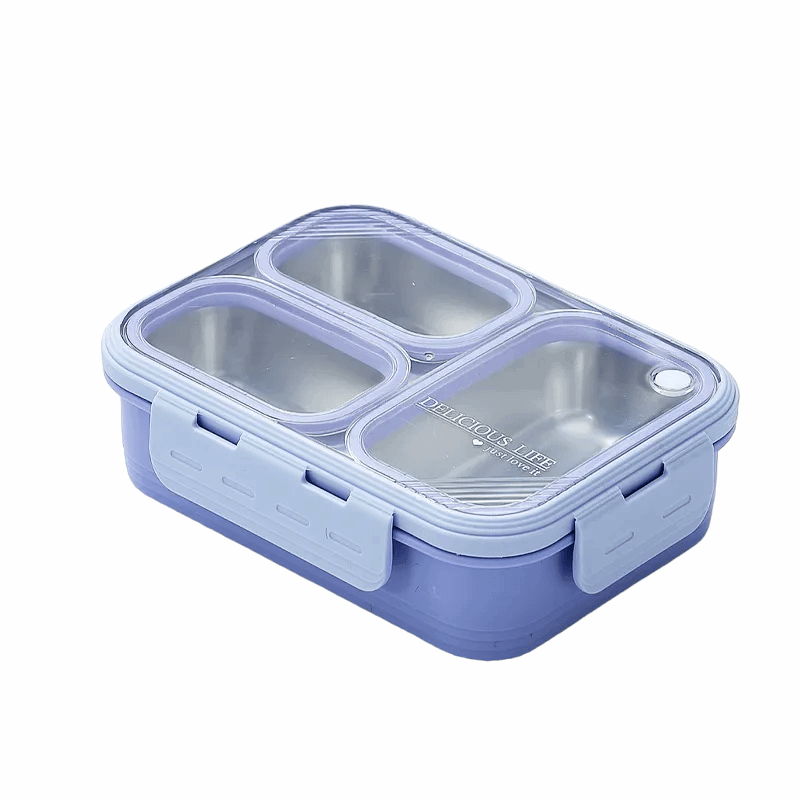 Stainless Steel Lunch Box With Compartment Blue