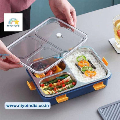 3 Compartment Lunch Box Stainless Steel Tiffin Box NIYO TOYS