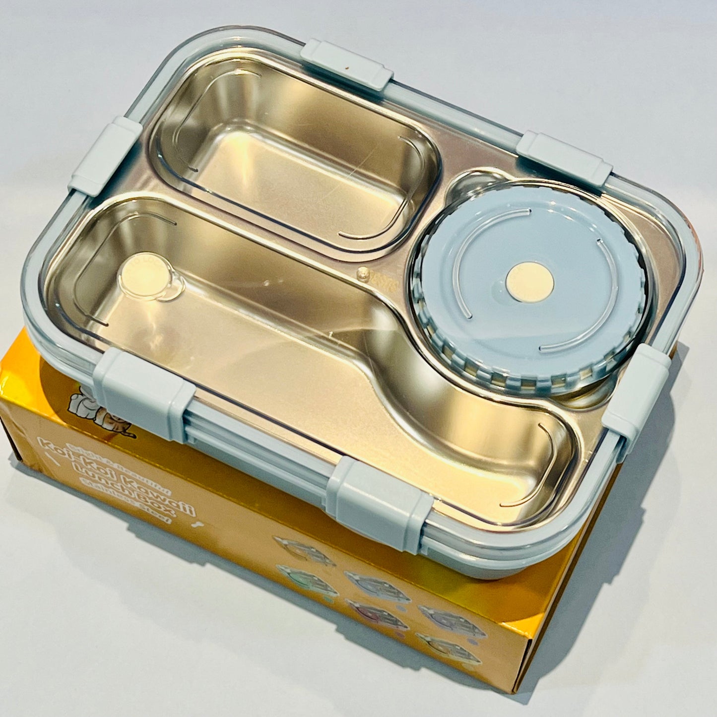 Stainless Steel Lunch Box Combo: Keep Your Meals Fresh Anywhere, Anytime- Blue