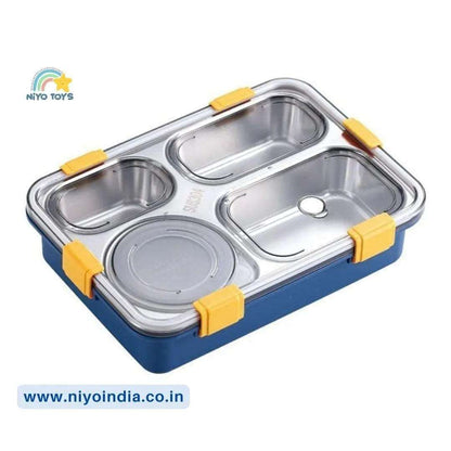 4 Compartment Bento  Lunch Box Stainless Steel NIYO TOYS