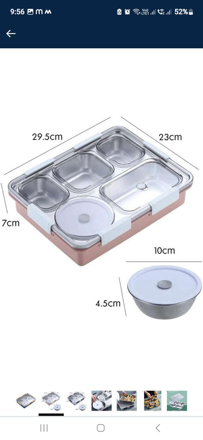 5 Compartment Lunch Box Stainless Steel NIYO TOYS