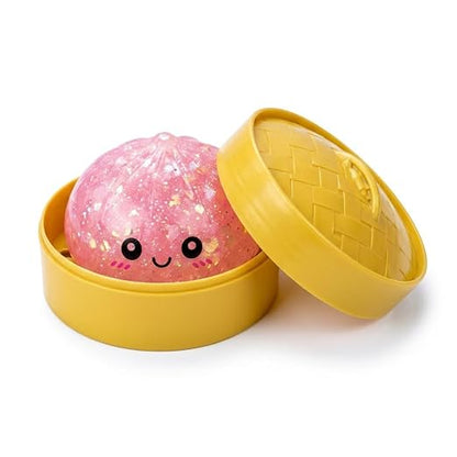 Kawaii Squishy Bun Dumpling Fidget Toy with Glitter – Random Color