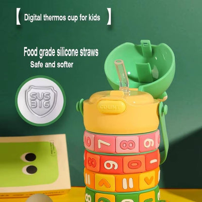 Water Bottle for Kids 520 ML | Leakproof Sipper Bottle with Straw | One Touch Open Lid Drinking Bottle with Adjustable Strap |Easy to Carry for Girls & Boys