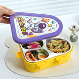 3 grid stainless steel triangle lunch box