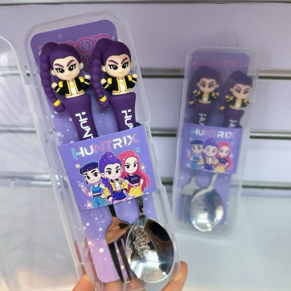 3D K-Pop Kids Cutlery Set – Spoon & Fork