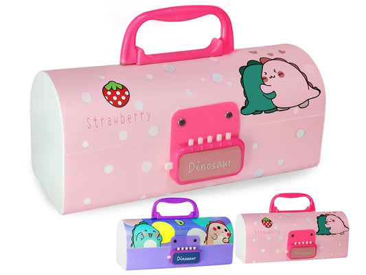 Kids Pen & Pencil Box-Suitcase Style Password Lock Pencil Case