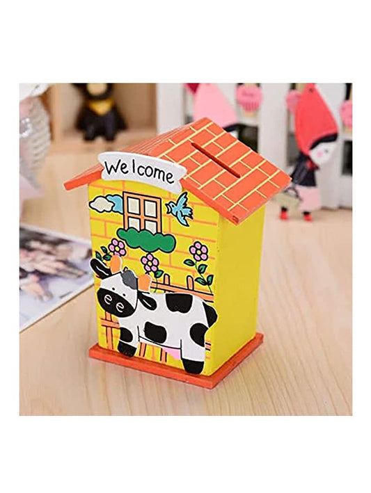 Piggy Bank for Kids Animal Designs Money Saving Coin Bank Wood House Multi Color Perfect Return Gift for Kids Birthday Party NIYO TOYS