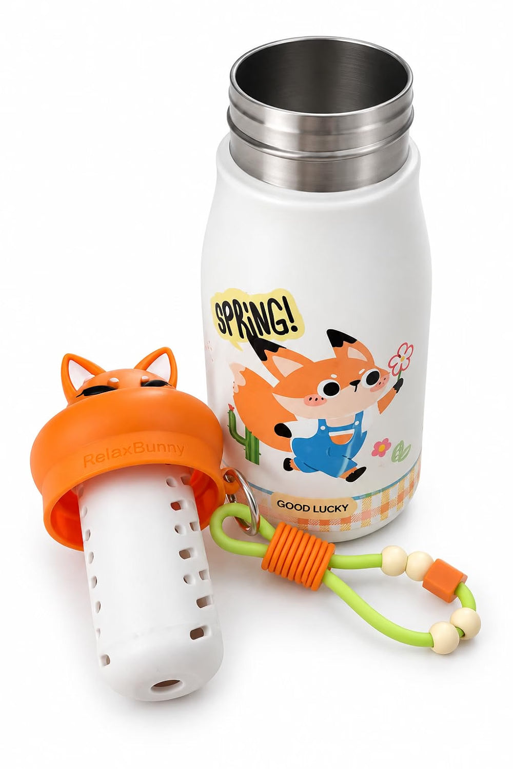 Stainless Steel Kids Water Bottle 450ml| Leakproof Cute Animal Bottle
