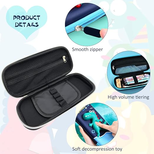 Pencil Case for Teens Adults Soft Material Large Capacity Dinosaur