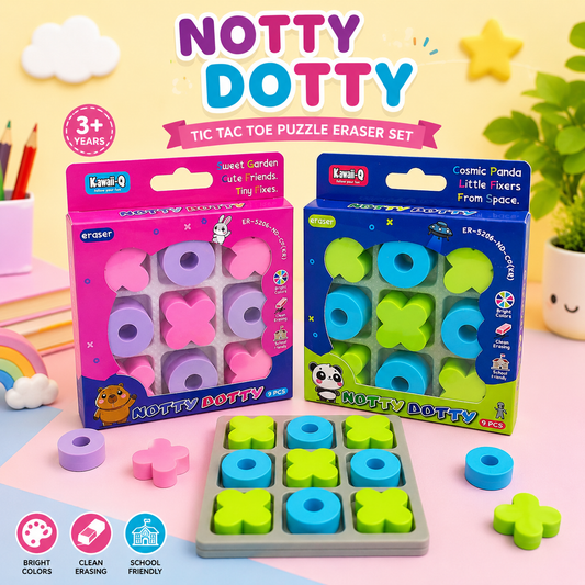 Tic Tac Toe Puzzle Eraser Set