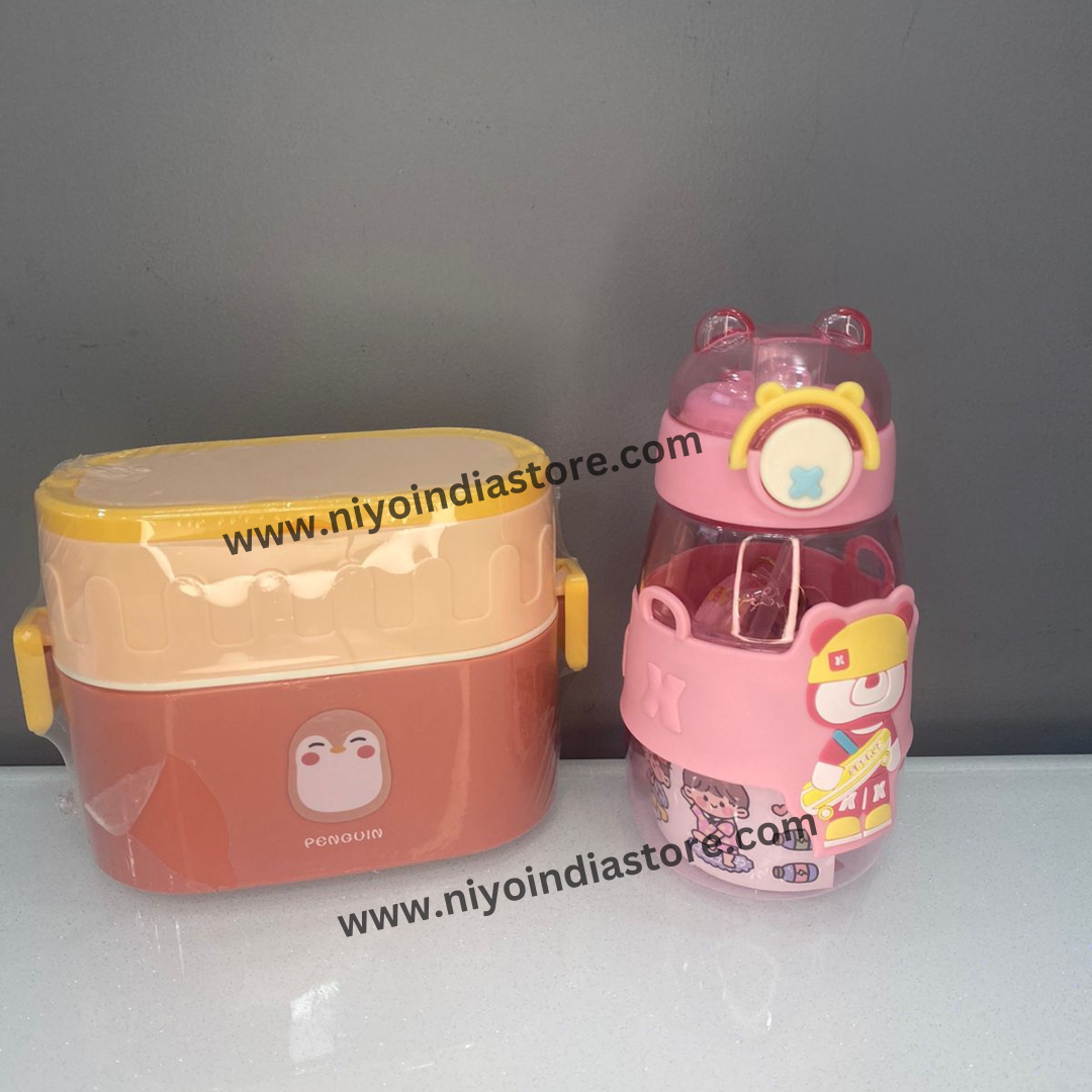 BPA-Free Double Decker Lunch Box and Bottle Combo NIYO TOYS