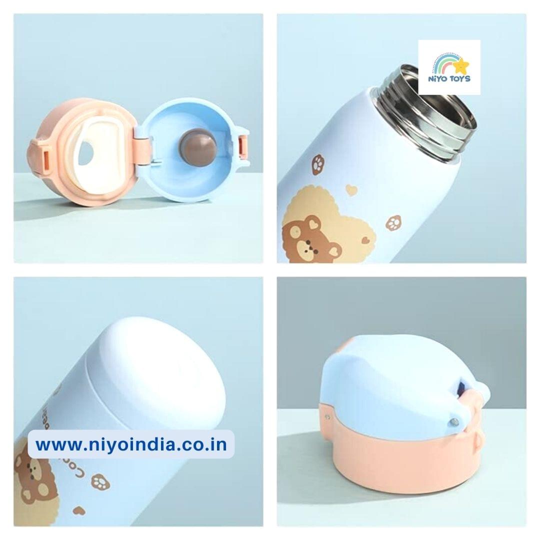 BPA Free Double Walled Insulated Stainless Steel Cartoon Print Water Bottle 330 ML NIYO TOYS