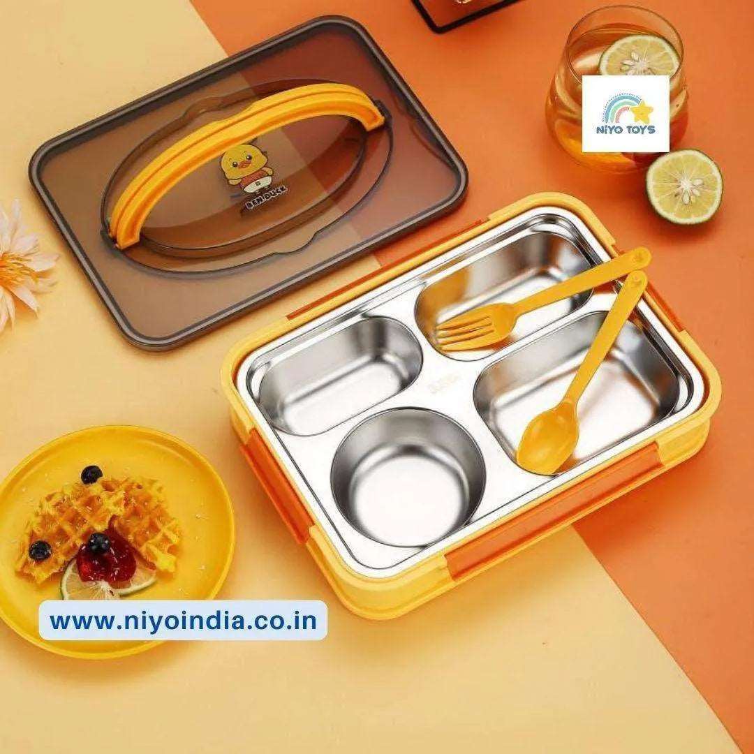 Ben Duck Large Lunch Box Thermal Stainless Steel Insulation Box 1100 ml - Yellow NIYO TOYS