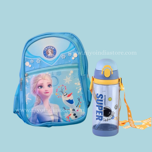 Blue: Disney School Bag & Space Theme Water Bottle Combo for Kids NIYO TOYS