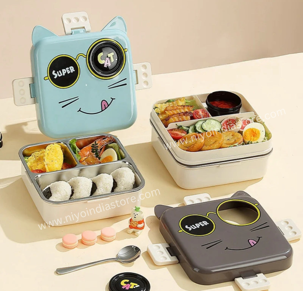 Carnival Stainless Steel Lunch Box - Cat