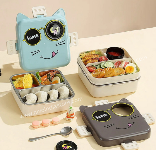 Carnival Stainless Steel Lunch Box - Cat