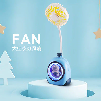 Cartoon small fan new product with eye protection night light small fan handheld convenient USB charging NIYO TOYS