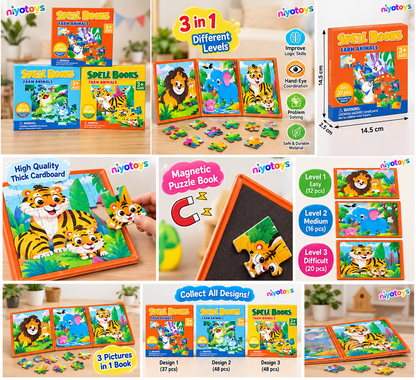 NIYO TOYS Magnetic Puzzle Book for Kids Spell books (Random Design)