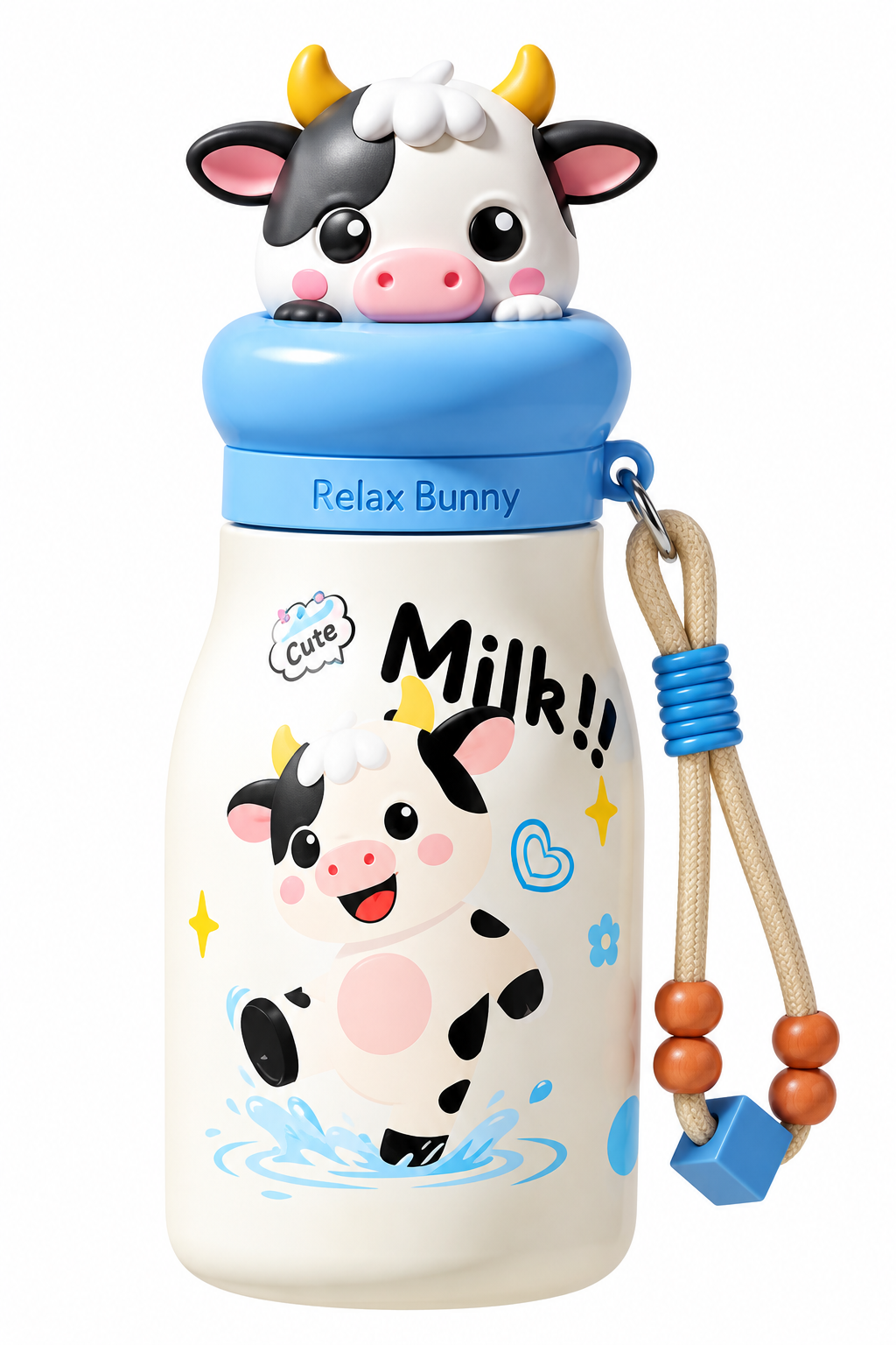 Stainless Steel Kids Water Bottle 450ml| Leakproof Cute Animal Bottle