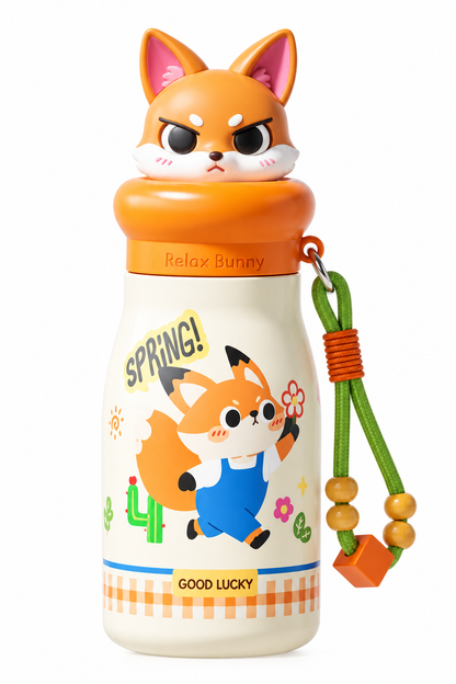 Stainless Steel Kids Water Bottle 450ml| Leakproof Cute Animal Bottle
