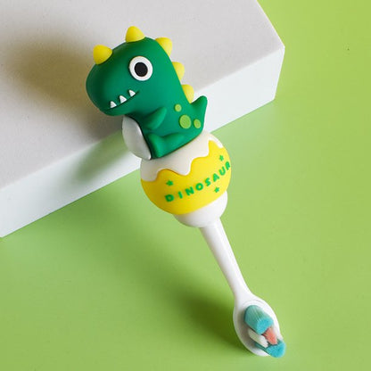 Cute 3D Baby Dino Shape Microfiber Soft Bristles Toothbrush with Travel Case for Kids Age 2+ (Pack of 1) NIYO TOYS