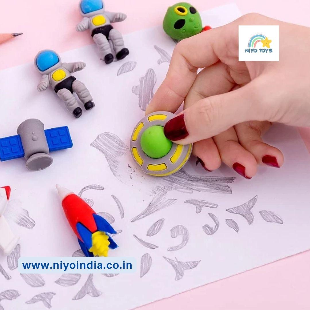 Cute And Trendy Outer Space Pencil Erasers For Kids NIYO TOYS