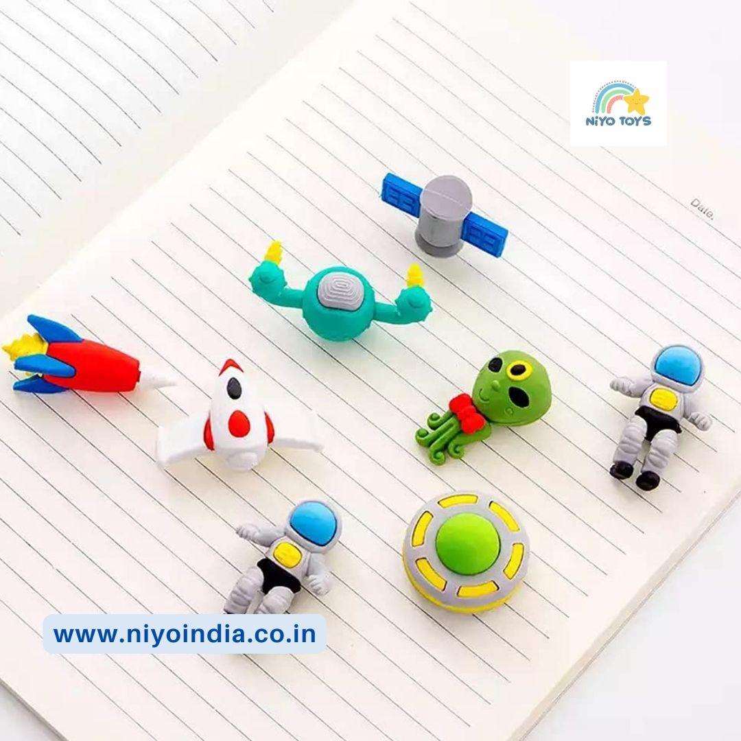 Cute And Trendy Outer Space Pencil Erasers For Kids NIYO TOYS