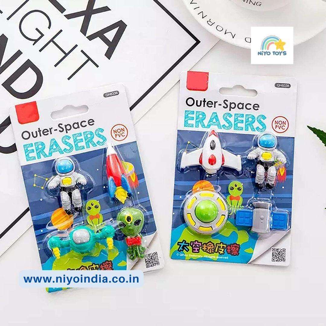 Cute And Trendy Outer Space Pencil Erasers For Kids NIYO TOYS