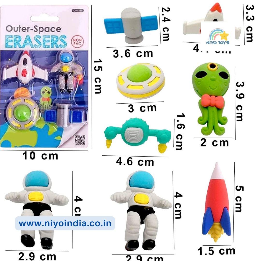 Cute And Trendy Outer Space Pencil Erasers For Kids NIYO TOYS