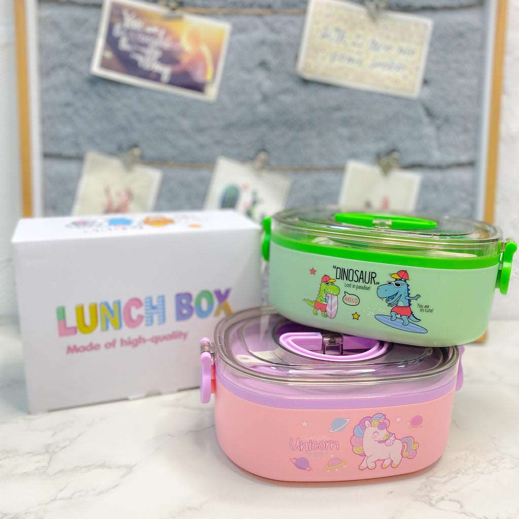 NEW DINO -UNICORN STEEL LUNCH BOX NIYO TOYS