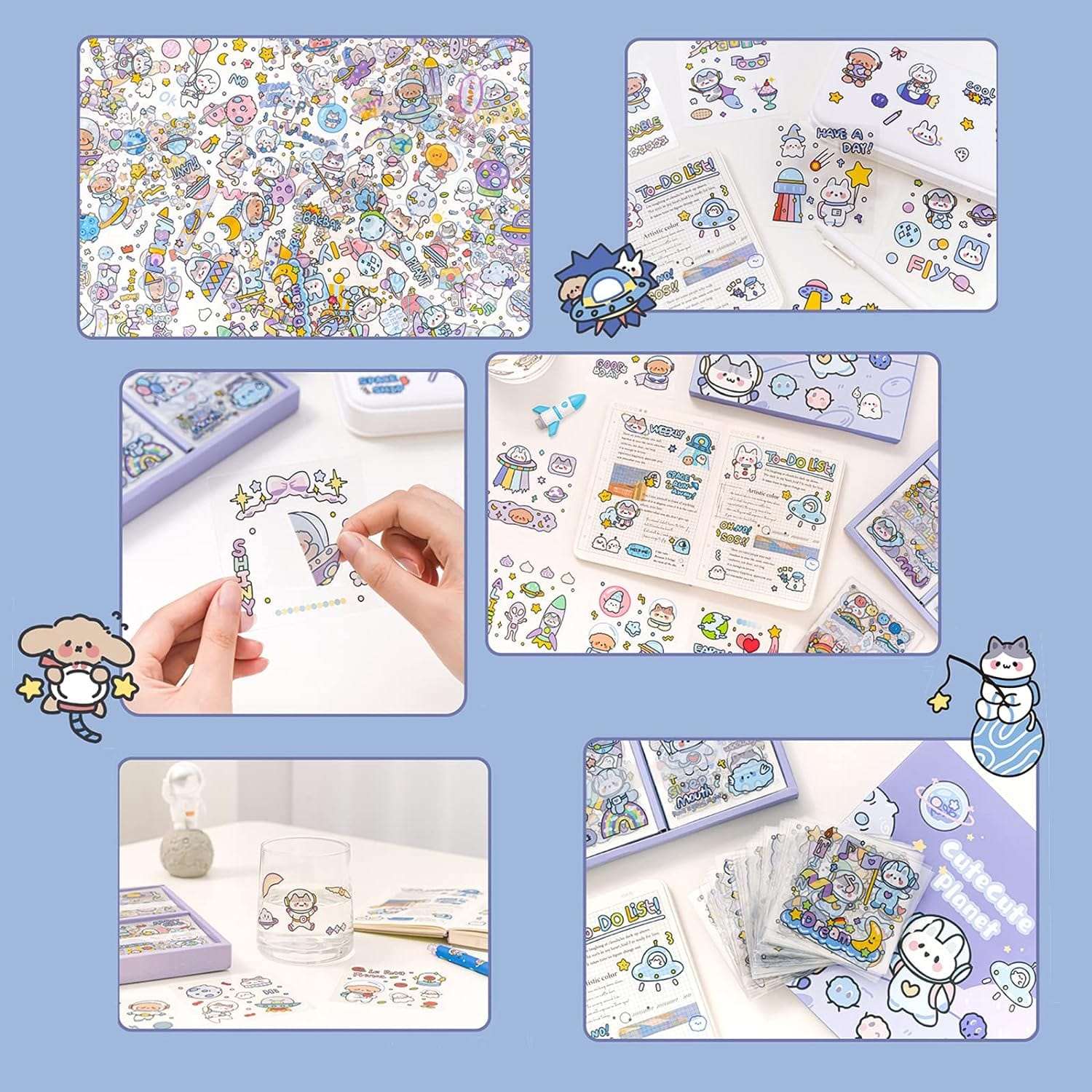 Cute cute Planet" 100pc Retro style stickers