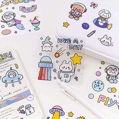 Cute cute Planet" 100pc Retro style stickers