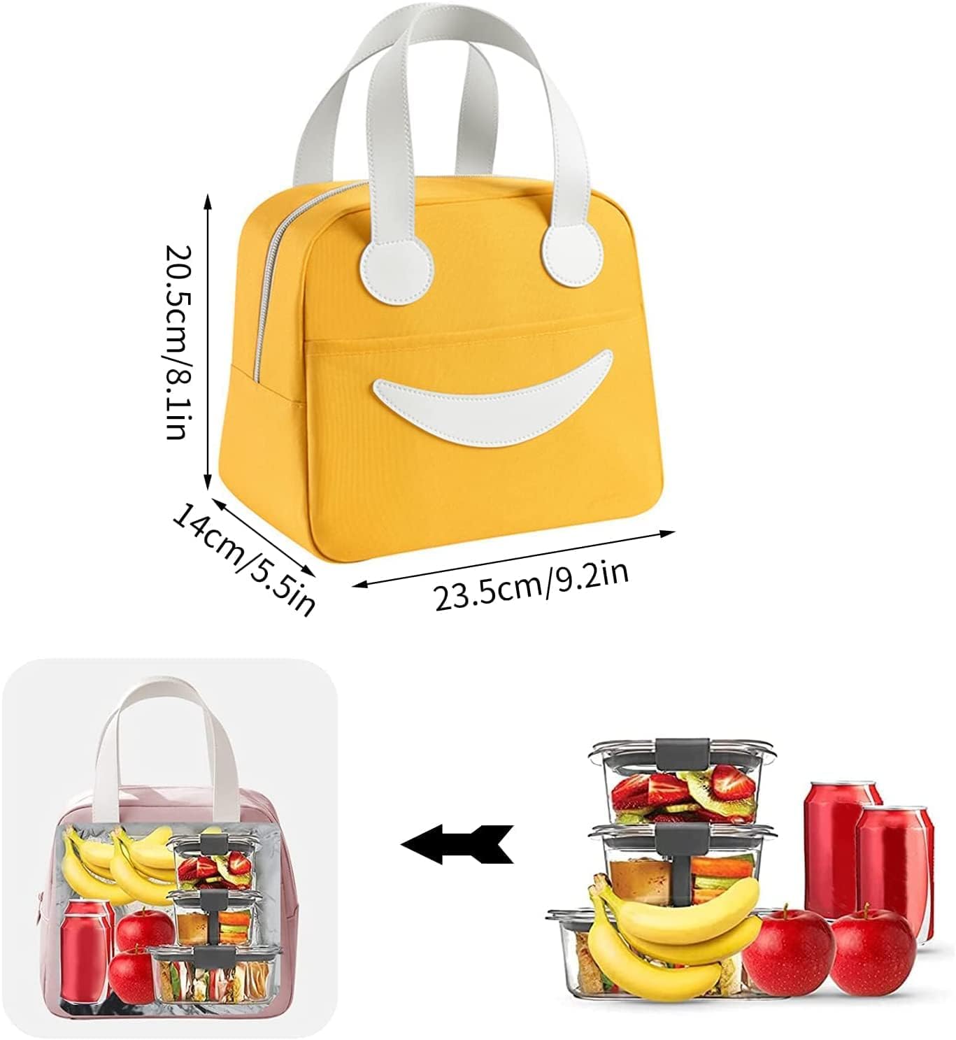 Cute smiley lunch bag for kids and adults birthday gift NIYO TOYS