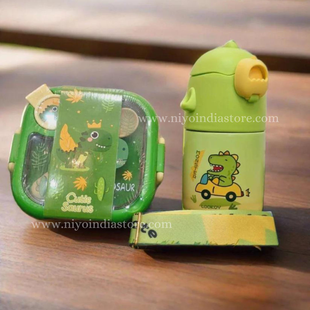 Dino Stainless Steel Bottle & Lunch box NIYO TOYS