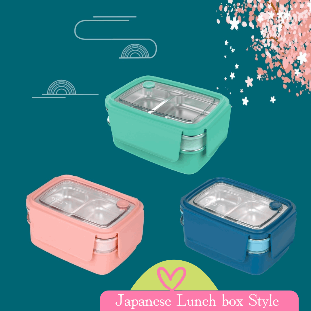 Fuji Double-Decker stainless steel Lunch Box 1300 ML NIYO TOYS