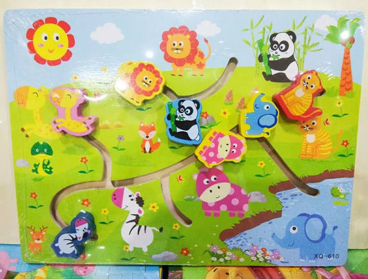 Wooden Toy – Find the Path Game puzzle for Toddlers