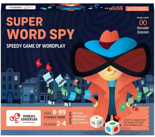 Chalk and Chuckles Super Word Spy - Fun Family Word Game, Kids and Adults Age 8 and Up (8-99 Yrs), Educational Board Games for Girls, Boys 10 Years,Color Multi NIYO TOYS