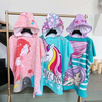 Fun and Playful - Adorable Cartoon Print Hooded Microfiber Baby Bath Towel NIYO TOYS