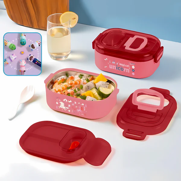 Niyo toys Magical Unicorn Lunch Box – Stainless Steel Design + Free Gift