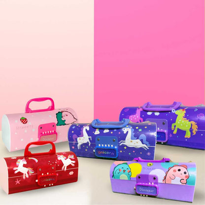 Cute Pencil Case with Passcode for Kids -Unicorn
