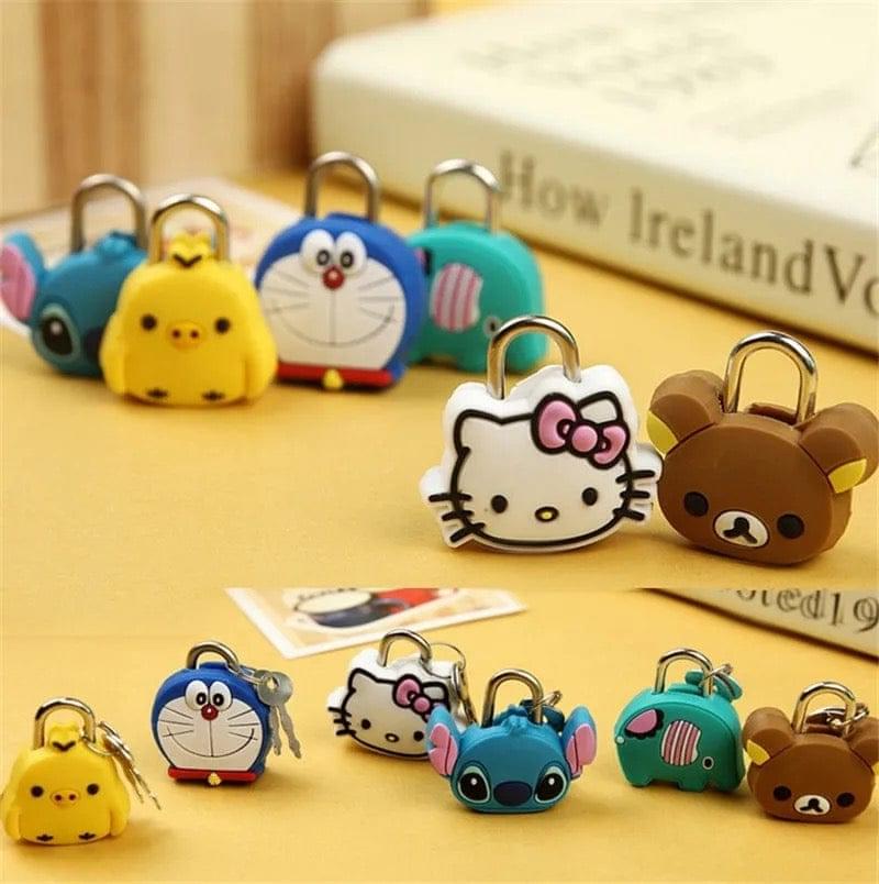 Kawai Security Cartoon mini padlock with keys set of 2 pc NIYO TOYS